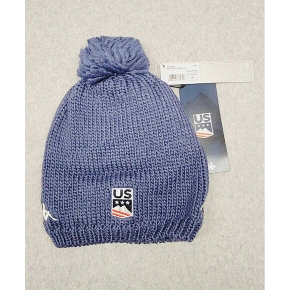 Kappa 6Cento Flock 3 Team US Ski and Snowboard Pom Beanie Hat Fleece Lined Cap - Picture 1 of 2